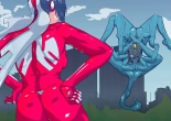 Atoraruksu Reiza~ Shin Hiroin VS Mesu Kaijū~ Kūru Kyodai Reddo Hiroin Kuyūruku-teki Haiboku! Mesu Kaijū ni Nugarare Kōsoku sa rete Muyō de Etchi na Shūtai o Sarashi Haiboku suru… Ōkina Onēsan Dai Pinchi! : page 13