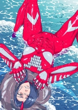Atoraruksu Reiza~ Shin Hiroin VS Mesu Kaijū~ Kūru Kyodai Reddo Hiroin Kuyūruku-teki Haiboku! Mesu Kaijū ni Nugarare Kōsoku sa rete Muyō de Etchi na Shūtai o Sarashi Haiboku suru… Ōkina Onēsan Dai Pinchi! : page 24