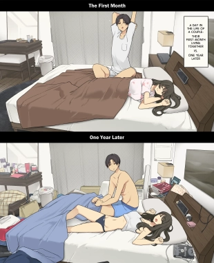 hentai A Day in the Life of a Couple: Their First Month Living Together vs. One Year Later