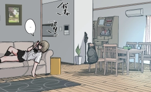 hentai Best Friend-chan Masturbating Out in the Living Room